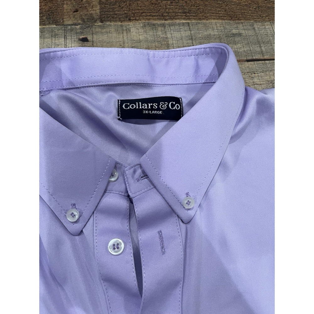Collars & Co Shirt Mens 3XL Lavender Purple Stretch Short Sleeve (2753)